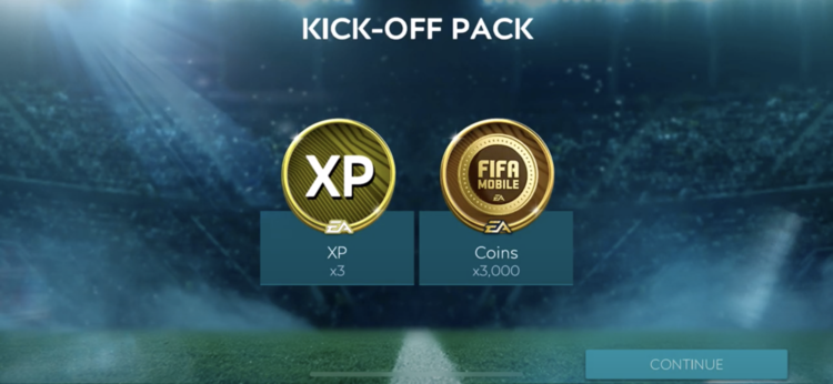 Existing reward screen