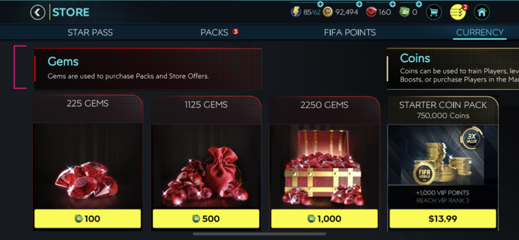 Redesigned store screen