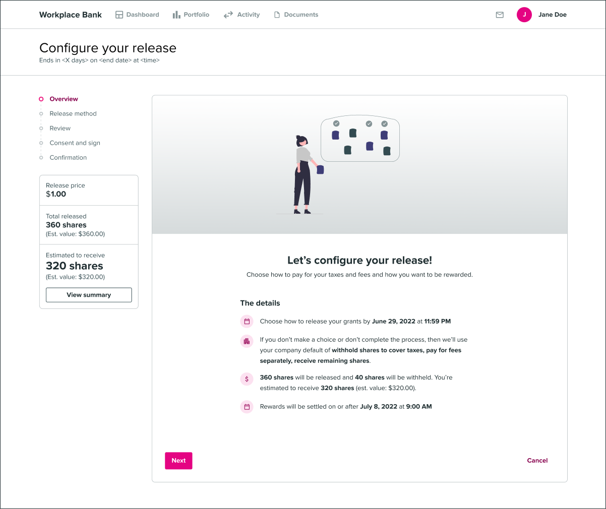 Welcome step overview